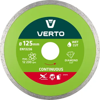 Řezný kotouč Verto Diamantový kotouč, 125 x 22.2 mm, souvislý lem 61H3T5