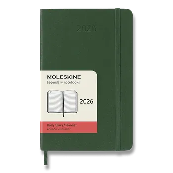 Diář Diář Moleskine 2026 - měkké desky S, denní, tmavě zelený