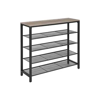 Botník VASAGLE Botník se 4mi policemi industriální 100x30x92,5cm