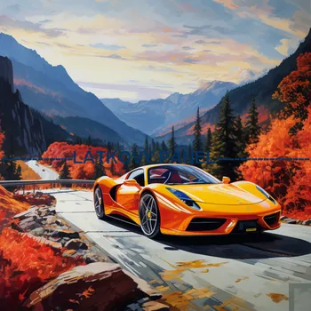 Látkový panel - Auto - AM-27 Velikost: 35x35cm, Materiál: Úplet