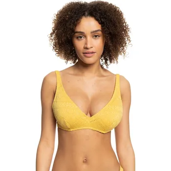 Dámské plavky ROXY Quiet Beauty Underwired D-Cup Bikini Top ERJX304653 Ochre S