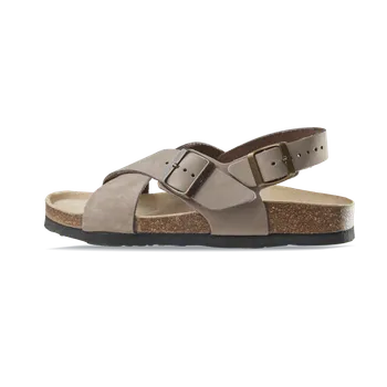 Dámské sandále Vasky Cross Taupe - Dámské kožené sandály šedé | česká výroba ze Zlína 39 EU