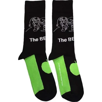 The Beatles White Album Faces Outlines & Apple Black 40-45 Ponožky