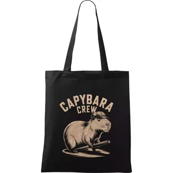 Nákupní taška Capybara crew - Taška bavlněná - 42 x 38 cm ( Černá )