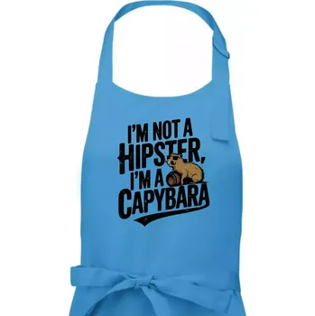 Kuchyňská zástěra I'm not a hipster, I'm a capybara - Pánská zástěra na vaření - Univerzální velikost ( Světlý tyrkys )