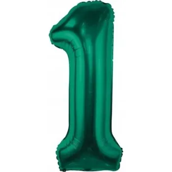 Balónek Fóliový BALÓNEK 80 CM ČÍSLICE 1 JEDEN ROK TMAVĚ ZELENÝ LAHVOVĚ ZELENÝ PRVNÍ NAROZENINY