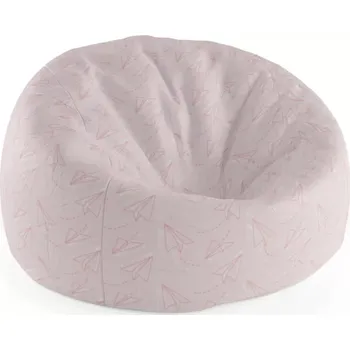 Sedací pytel Sablio Sedací vak Cocoon Růžové papírové vlaštovky - 75 x 45 x 35 cm