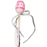 Dekorace - Vejce plast zápich 4cm růžovobílá