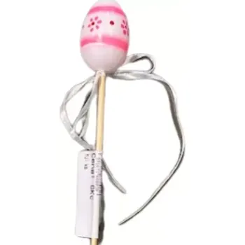 Velikonoční dekorace Dekorace - Vejce plast zápich 4cm růžovobílá