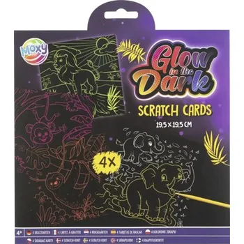 Výtvarná sada Kreativní sada na vyškrabování Zoo 19,5 x 19,5 cm 4 ks