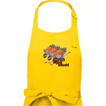Kuchyňská zástěra Doktor říkal - 3 kolečka mrkve - Dámská zástěra na vaření - Univerzální velikost ( Žlutá )