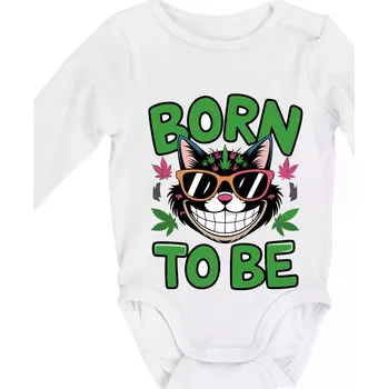 Kojenecký body Marihuana - born to be - Body kojenecké s dlouhým rukávem - Dlouhý r. do 3 měs ( Bílá )