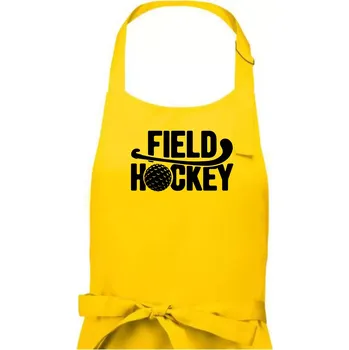 Kuchyňská zástěra Field hockey míček a nápis - Pánská zástěra na vaření - Univerzální velikost ( Žlutá )