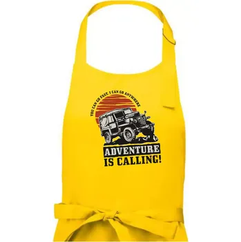 Kuchyňská zástěra Adventure is calling 4x4 - Dámská zástěra na vaření - Univerzální velikost ( Žlutá )