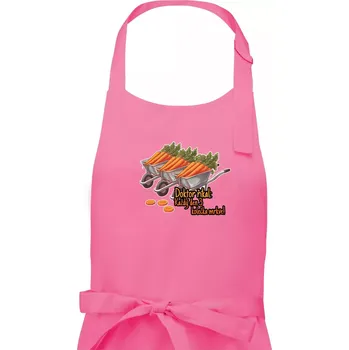 Kuchyňská zástěra Doktor říkal - 3 kolečka mrkve - Dámská zástěra na vaření - Univerzální velikost ( Růžová )