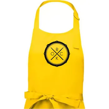 Kuchyňská zástěra Paličky bicí ROCK - Pánská zástěra na vaření - Univerzální velikost ( Žlutá )