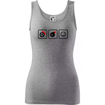 Dámské tričko Turbodiesel úsměv - Dámské tílko - S ( Tmavě šedý melír )