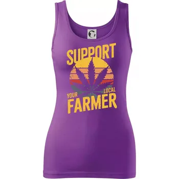 Dámské tričko Marihuana - Support local farmer - Dámské tílko - S ( Fialová )