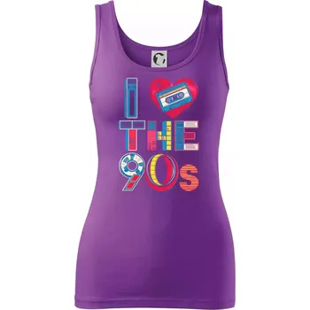 I love 90s - srdce a kazeta - Dámské tílko - S ( Fialová )