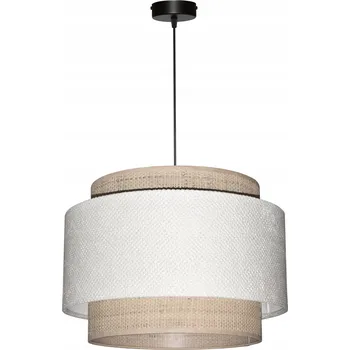 Závěsná lampa se stínidlem 35 / 25 E27 BÍLÁ bubliny AREZZO rafia BOHO