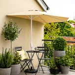 Půlkruhový balkonový slunečník 2,7 m béžový s klikou
