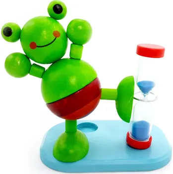 Dřevěná hračka Hess Přesýpací hodiny žába pro měření doby čištění zubů
