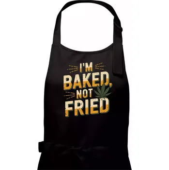 Kuchyňská zástěra Marihuana - Iam baked not fried - Pánská zástěra na vaření - Univerzální velikost ( Černá )