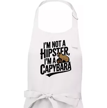 Kuchyňská zástěra I'm not a hipster, I'm a capybara - Pánská zástěra na vaření - Univerzální velikost ( Bílá )