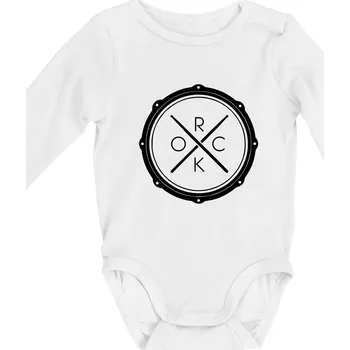 Kojenecký body Paličky bicí ROCK - Body kojenecké s dlouhým rukávem - Dlouhý r. do 3 měs ( Bílá )