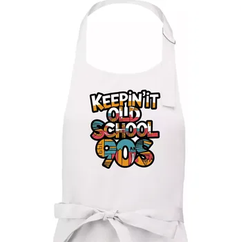Kuchyňská zástěra KEEPIN'IT Old School 90s - Dámská zástěra na vaření - Univerzální velikost ( Bílá )