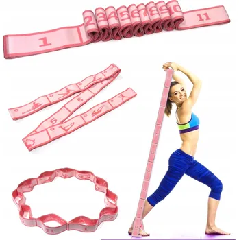 Gymnastická guma na protažení, odporová páska na cvičení jógy, 11 sekcí