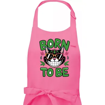 Kuchyňská zástěra Marihuana - born to be - Pánská zástěra na vaření - Univerzální velikost ( Růžová )
