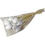 Dekorace - Vejce plast. zápich 4cm bílostříbrná