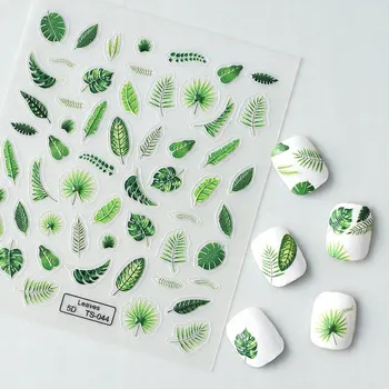 samolepka Samolepky Samolepící 3D vypouklé nálepky na nehty - Vzory - Listy, lístky