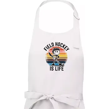 Kuchyňská zástěra Field hockey is life - Pánská zástěra na vaření - Univerzální velikost ( Bílá )