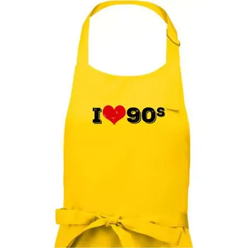 Kuchyňská zástěra I love 90s - Dámská zástěra na vaření - Univerzální velikost ( Žlutá )
