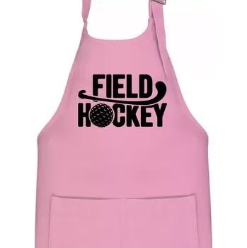 Kuchyňská zástěra Field hockey míček a nápis - Dětská zástěra na vaření - Univerzální velikost ( Růžová )
