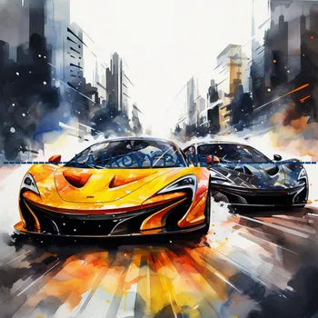 Látkový panel - Auto - AM-15 Velikost: 30x30cm, Materiál: Bavlna