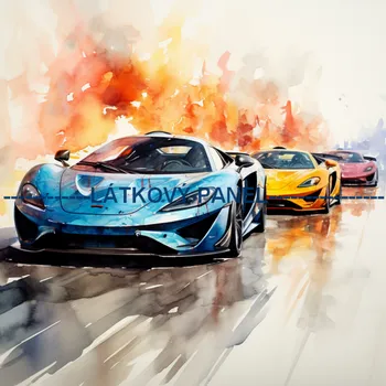 Látkový panel - Auto - AM-16 Velikost: 20x20cm, Materiál: Teplákovina nepočesaná