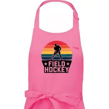 Kuchyňská zástěra Field hockey vintage kruh - Dámská zástěra na vaření - Univerzální velikost ( Růžová )