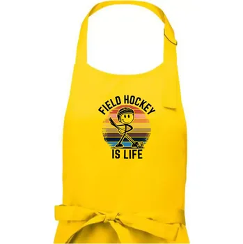 Kuchyňská zástěra Field hockey is life - Pánská zástěra na vaření - Univerzální velikost ( Žlutá )