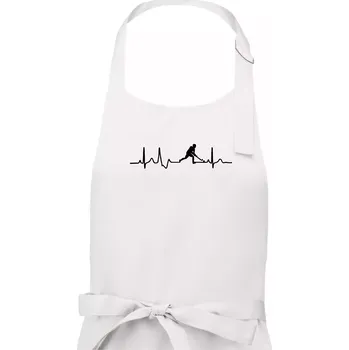 Kuchyňská zástěra Pozemní hokej ekg - hráč - Pánská zástěra na vaření - Univerzální velikost ( Bílá )
