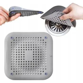 Silikonové sítko na vlasy šedé do odtoku sprchy/vany/umyvadla