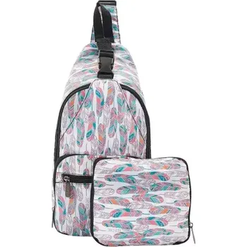 Městský batoh Batoh přes rameno peří bílý