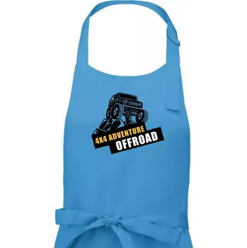 Kuchyňská zástěra 4x4 adventure offroad - Pánská zástěra na vaření - Univerzální velikost ( Světlý tyrkys )