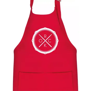 Kuchyňská zástěra Paličky bicí ROCK - Dětská zástěra na vaření - Univerzální velikost ( Červená )