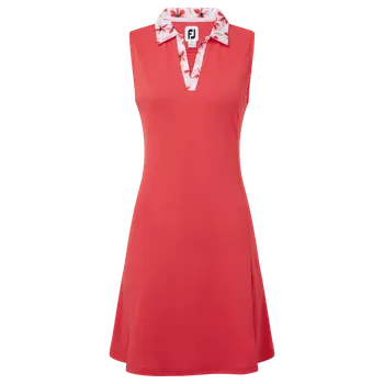 Dámské tričko FootJoy Dress with Floral Trim XXS, Red, dámské
