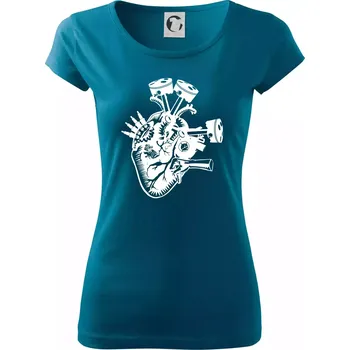 Dámské oblečení Řidičovo srdce - Dámské triko Pure - XL ( Petrolejová )