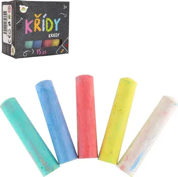 Křídy chodníkové barevné kulaté set 15ks v krabičce | 406886