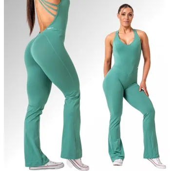 Dámské oblečení NEBBIA - Tvarující flared overal OWN THE GYM 397 (green) - M + doprava zdarma